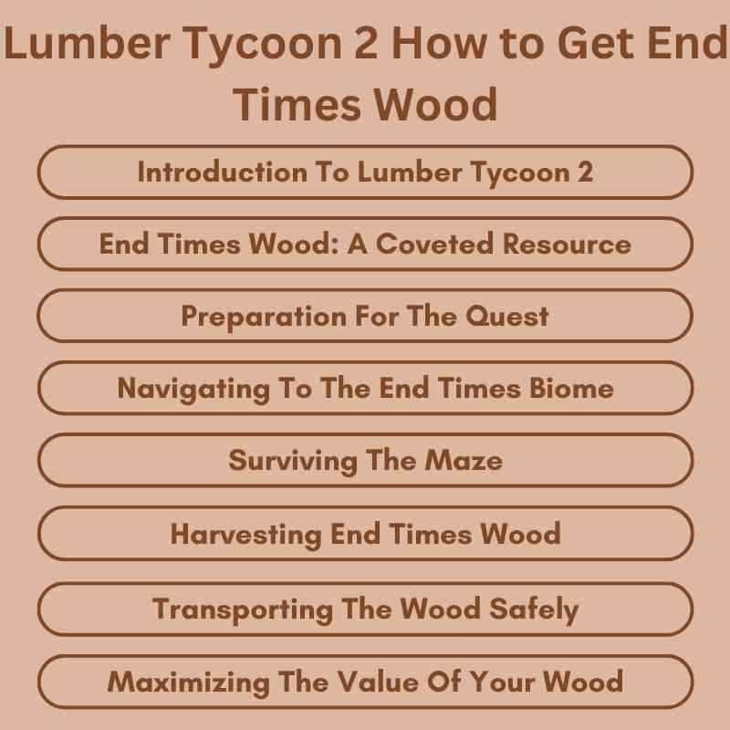 Lumber Tycoon 2 How to Get End Times Wood