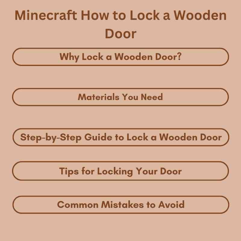 Minecraft How to Lock a Wooden Door