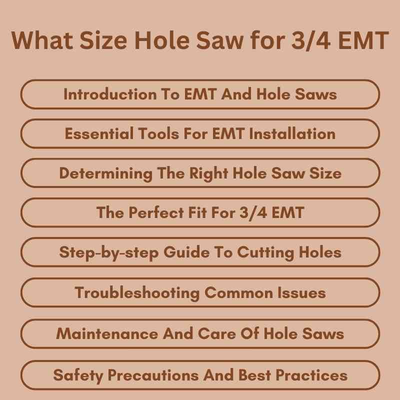 What Size Hole Saw for 34 EMT