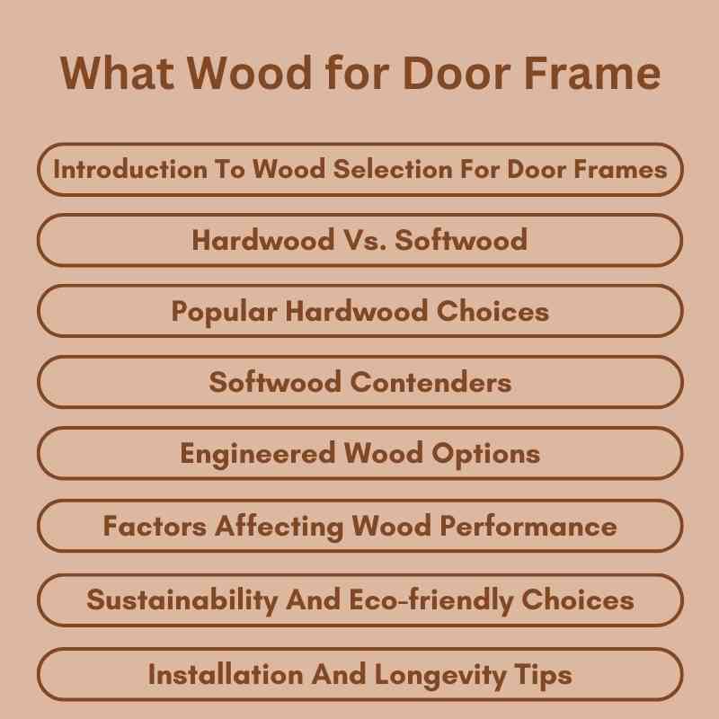 What Wood for Door Frame
