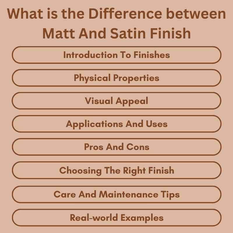 What is the Difference between Matt And Satin Finish