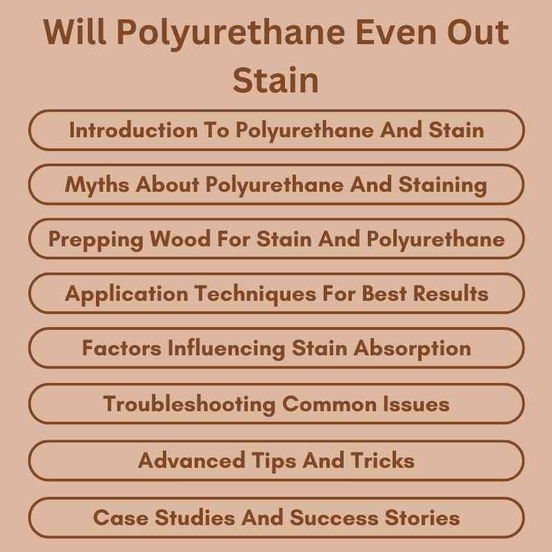 Will Polyurethane Even Out Stain