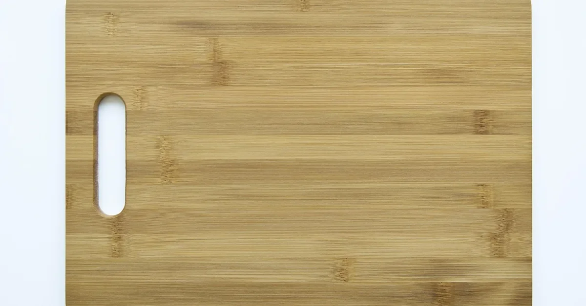 horizontal-grain bamboo board showing the laminated strip pattern used in bamboo plywood