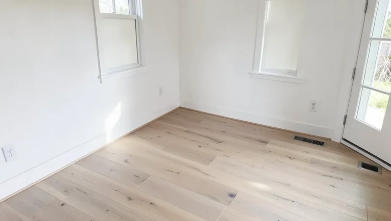Light oak flooring in a bright beach-house style room