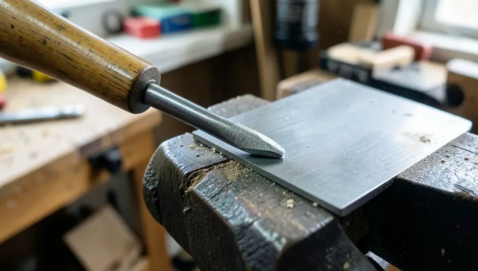 Burnisher rod drawn along the edge of a cabinet scraper to roll a cutting burr