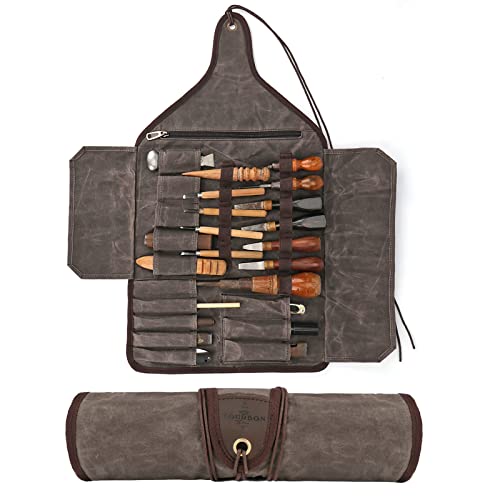 Tourbon waxed canvas tool roll for carving tools