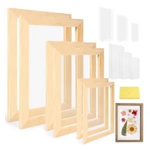 Caydo 3 Pieces Paper Making Frame Kit, Papermaking Mould and Deckle with Mesh