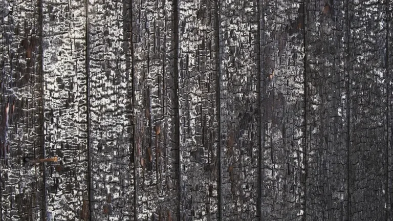 Charred black wood boards with cracked alligator-skin texture