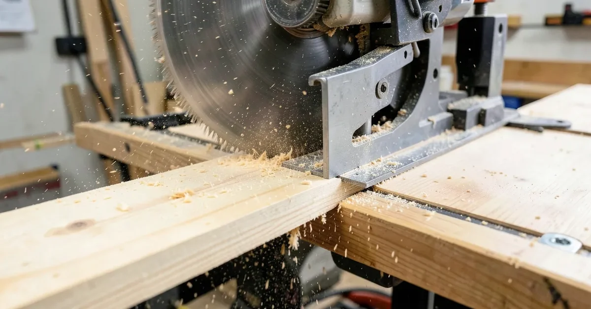 Ripping plywood with a circular saw guided by a clamped straightedge