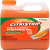 Citristrip paint and varnish stripping gel bottle used to strip paint from a wood front door