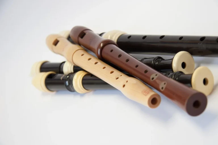 Wooden whistles and recorders showing the fipple window and labium