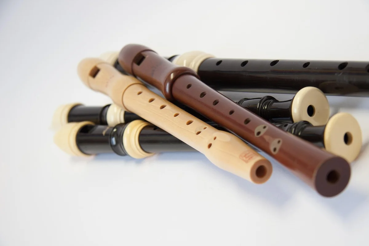 Wooden whistles and recorders showing the fipple window and labium