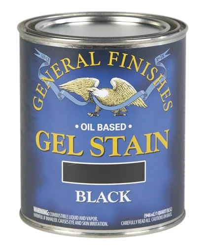 General Finishes Oil Base Gel Stain, Black, 1 quart can