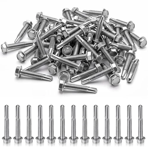 Hex washer head self-drilling screws for structural steel framing