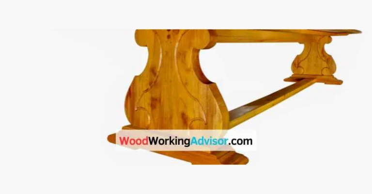 Mahogany trestle table base lightened with two-part wood bleach
