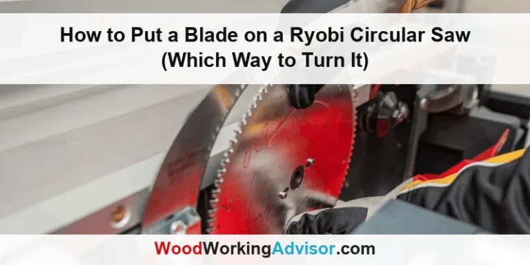 Installing a blade on a Ryobi circular saw arbor with the spindle lock engaged