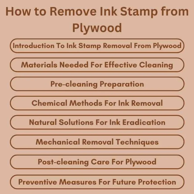 Plywood surface with an ink stamp before removal