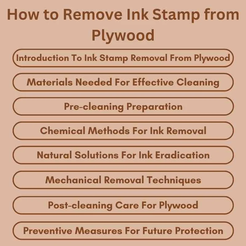 Plywood surface with an ink stamp before removal