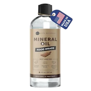 Kate Naturals Mineral Oil for Wood Cutting Board, Food Grade, Odorless, 8oz