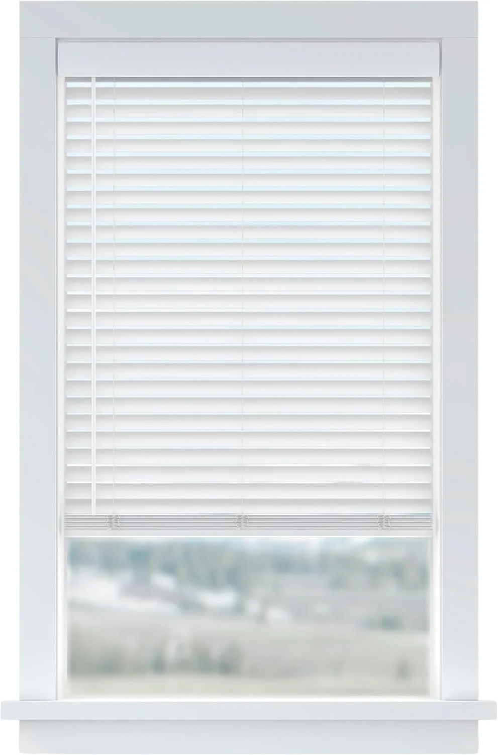 LEVOLOR Basics Cordless Faux Wood Blinds, white, 2-inch slats