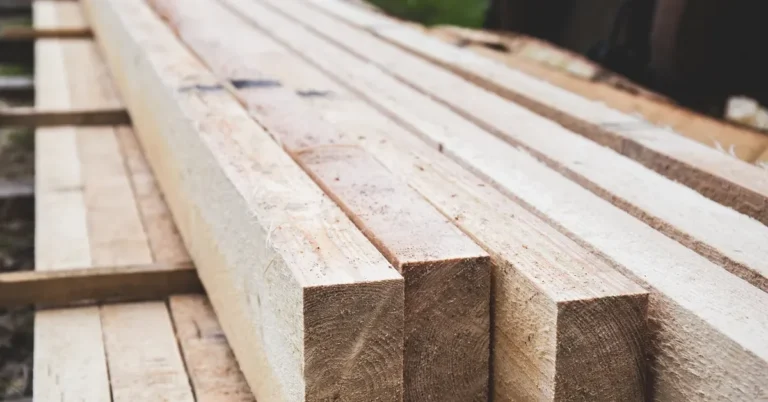 Stack of sawn lumber boards used to compare lightweight wood weights