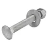 Makers Bolt 3/8 x 4 inch galvanized carriage bolt with flat washer and hex nut