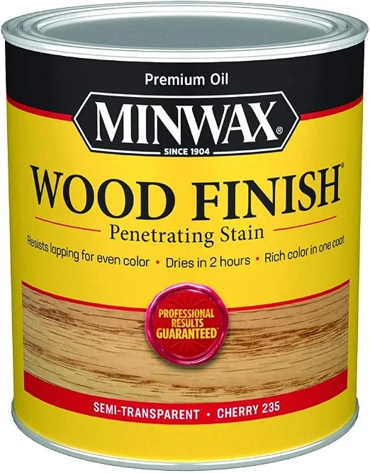 Minwax Wood Finish oil-based wood stain in Cherry, 1 quart can