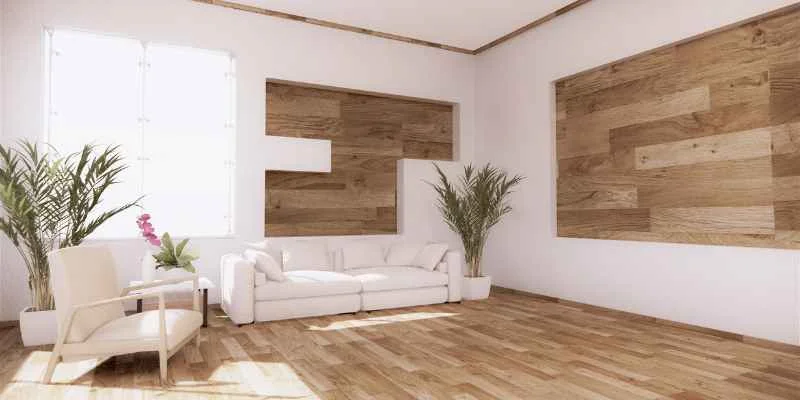 Oak floor installed in a living room