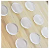 Clear non-adhesive rubber bumper pads for a glass table top