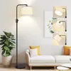 Nintiue dimmable arc floor lamp with linen shade