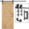 Heavy duty black sliding barn door hardware kit