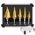 5-Pc Titanium Step Bit, Split Point, Dual Spiral Flute