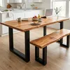 Compact farmhouse live edge dining table