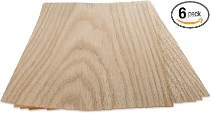 Real White Oak Wood Veneer, US Letter Size, Pack of 6 Sheets