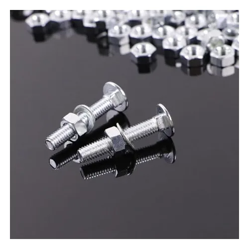 Galvanized hardware replacement kit for metal-frame bench wood slats, M6x35mm bolts fitting 17-21mm slats