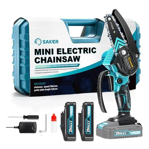 Saker Mini Chainsaw bundle with extra battery and chain