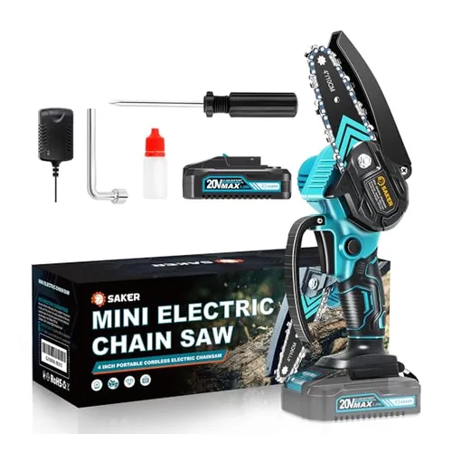 Saker Mini Chainsaw, portable cordless electric handheld chainsaw