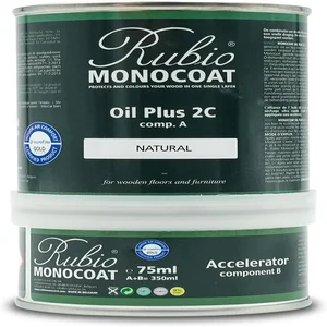 Rubio Monocoat Oil Plus 2C wood finish, Natural, 350 mL, with accelerator component B