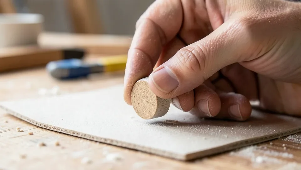 Sanding a round wood plug smooth