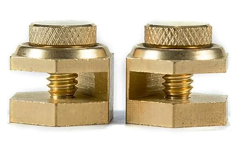Swanson solid brass stair gauges for a framing square