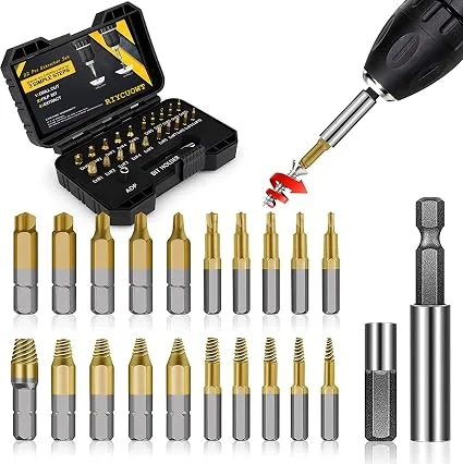 22-piece titanium screw extractor set