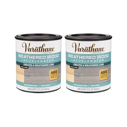 Varathane Weathered Wood Accelerator two-pack for graying bare redwood