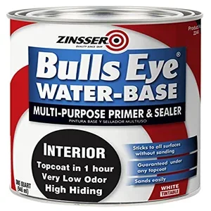Zinsser Bulls Eye Water-Base Primer and Sealer, White, quart can