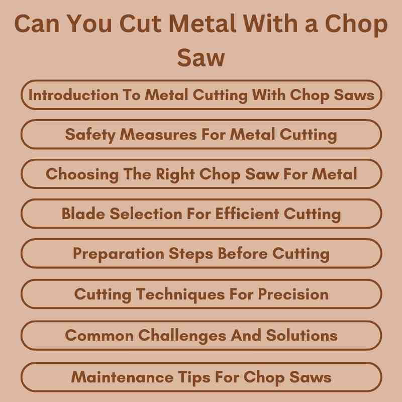 Can You Cut Metal With a Chop Saw