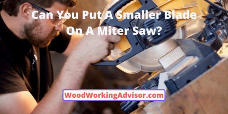 Miter saw with a smaller blade installed
