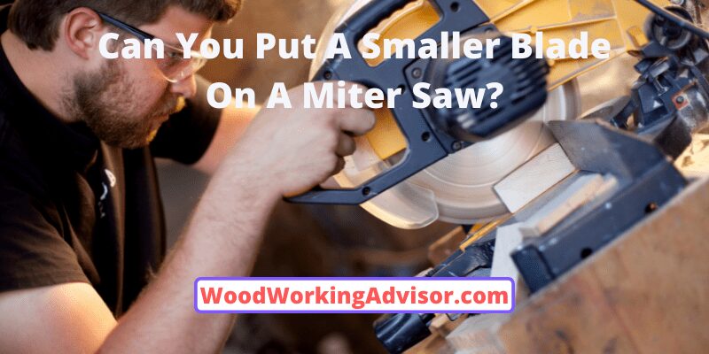 Miter saw with a smaller blade installed