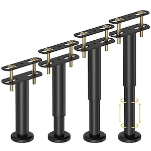 Adjustable bed frame center support legs, 4-pack, heavy duty metal
