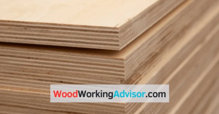 Stacked birch and maple plywood sheets showing cross-ply edge layers