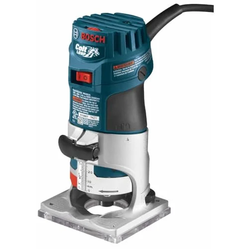 Bosch PR20EVS Colt variable-speed palm router used for trimming laminate countertop edges