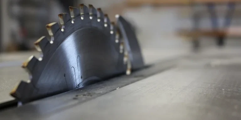 Carpenter using a circular saw to cut through a wood board